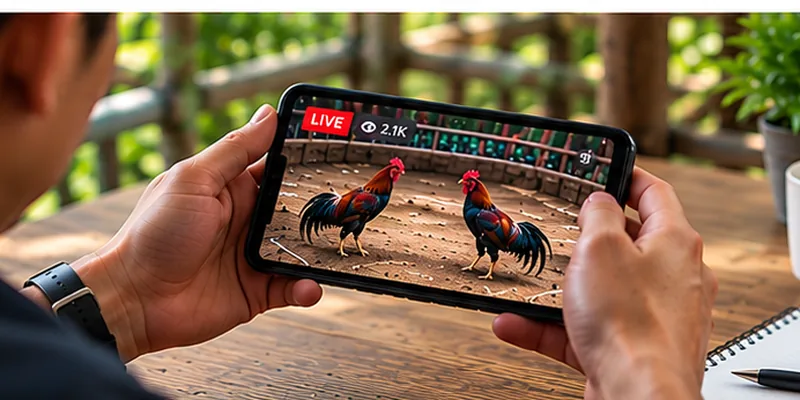 A viewer watches rooster events through a smartphone comfortably at home.